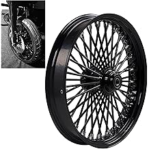 FatFlex Black 21 * 3.5'' Front Wheel for 00-06 Softail Harley 21 Wheel Updating, Black Fat Spoke Laced 21x3.5 Fat Spoke Wheel for Harley Softail Front Wheel-2135FS-1SM-BBB