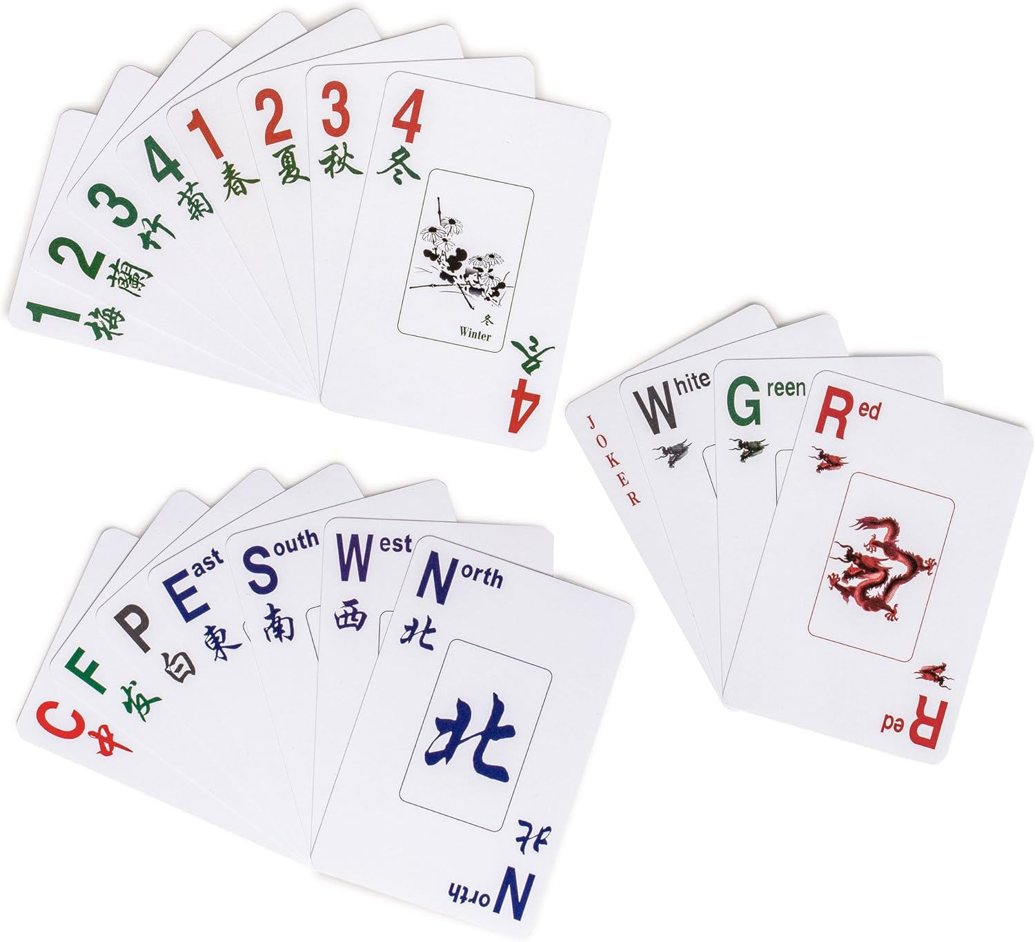 Yellow Mountain Imports American Mah Jongg (Mahjong) Playing Cards, Indigo - 178 Card Set