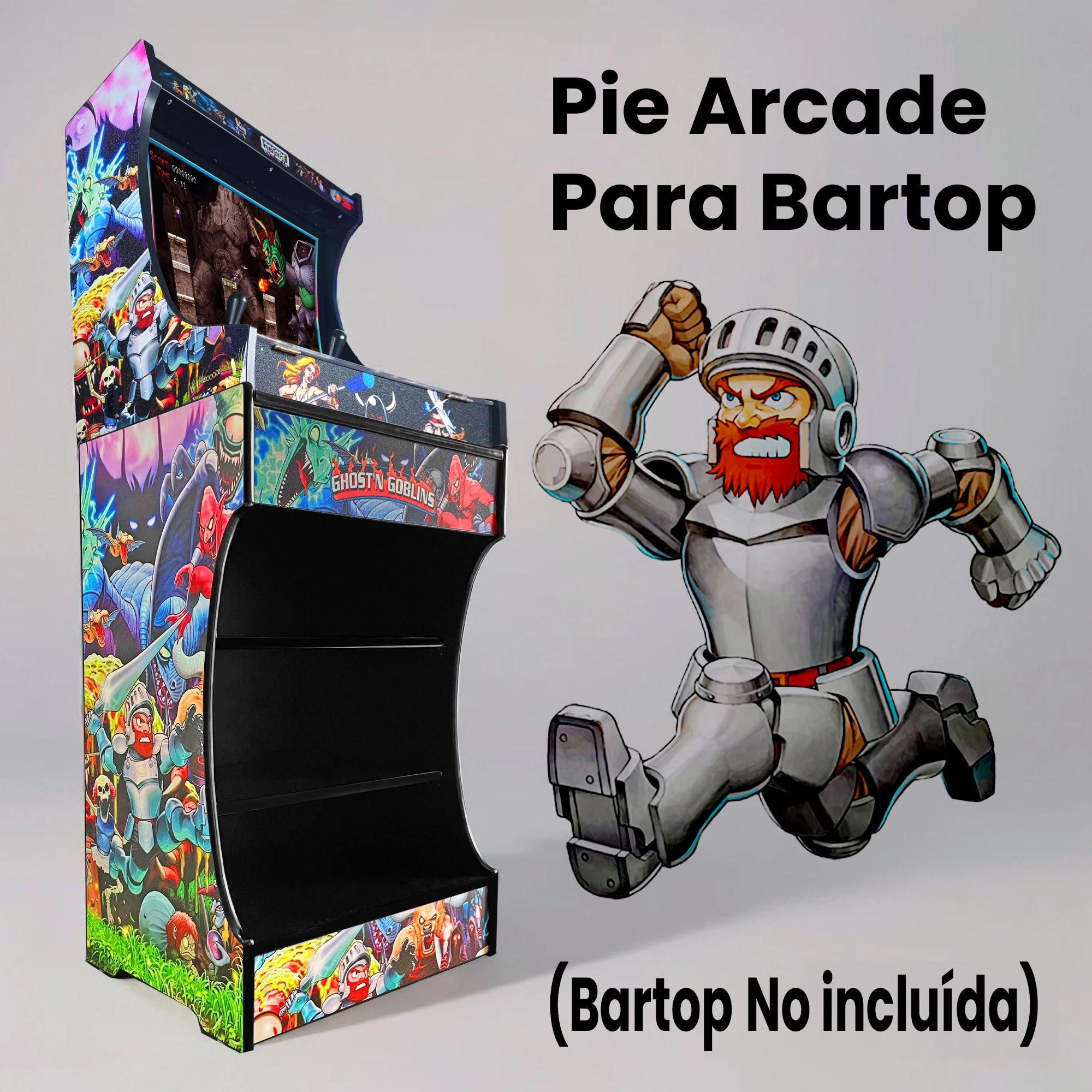 Pie Arcade Pedestal para Colocar tu Bartop_Arcade Recreativa Retro Encima, 87cm Alto x 56,5cm Ancho x 43,6cm Profundidad