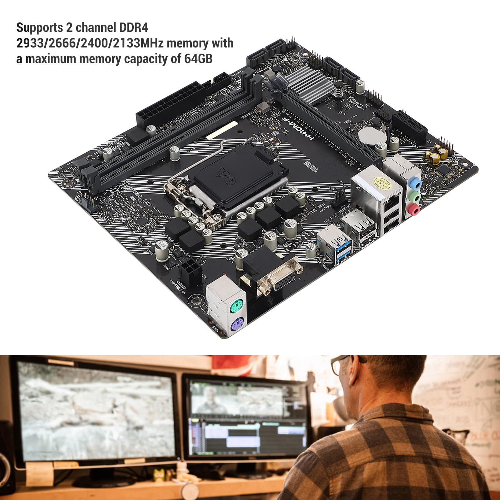 Płyta główna LGA 1200, DDR4 × 2 DIMM Sloty 2-kanałowe PCI E 3.0 Computer Motherboard VGA Interface M ATX Motherboard