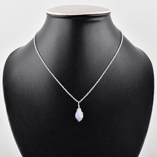 Miniatura 4 de Collar con colgante delicado de piedras preciosas crudas para mujer, piedra natal natural, joyería hecha a mano, cristal curativo de chakras, cadena