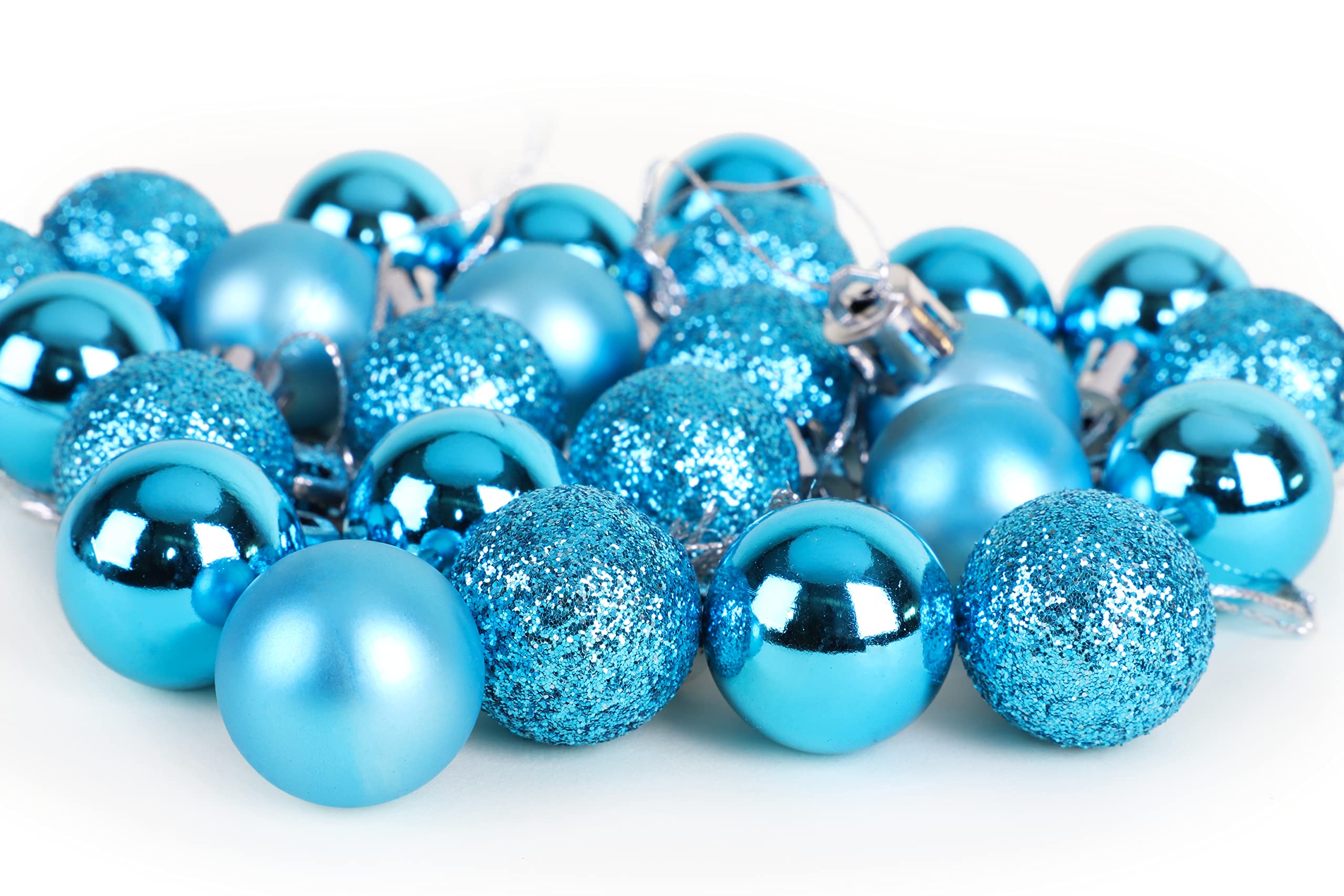 25 Palline Natale 25mm - Mini Decorazioni Lucide, Opache E Glitterate Rosse - Foto 3