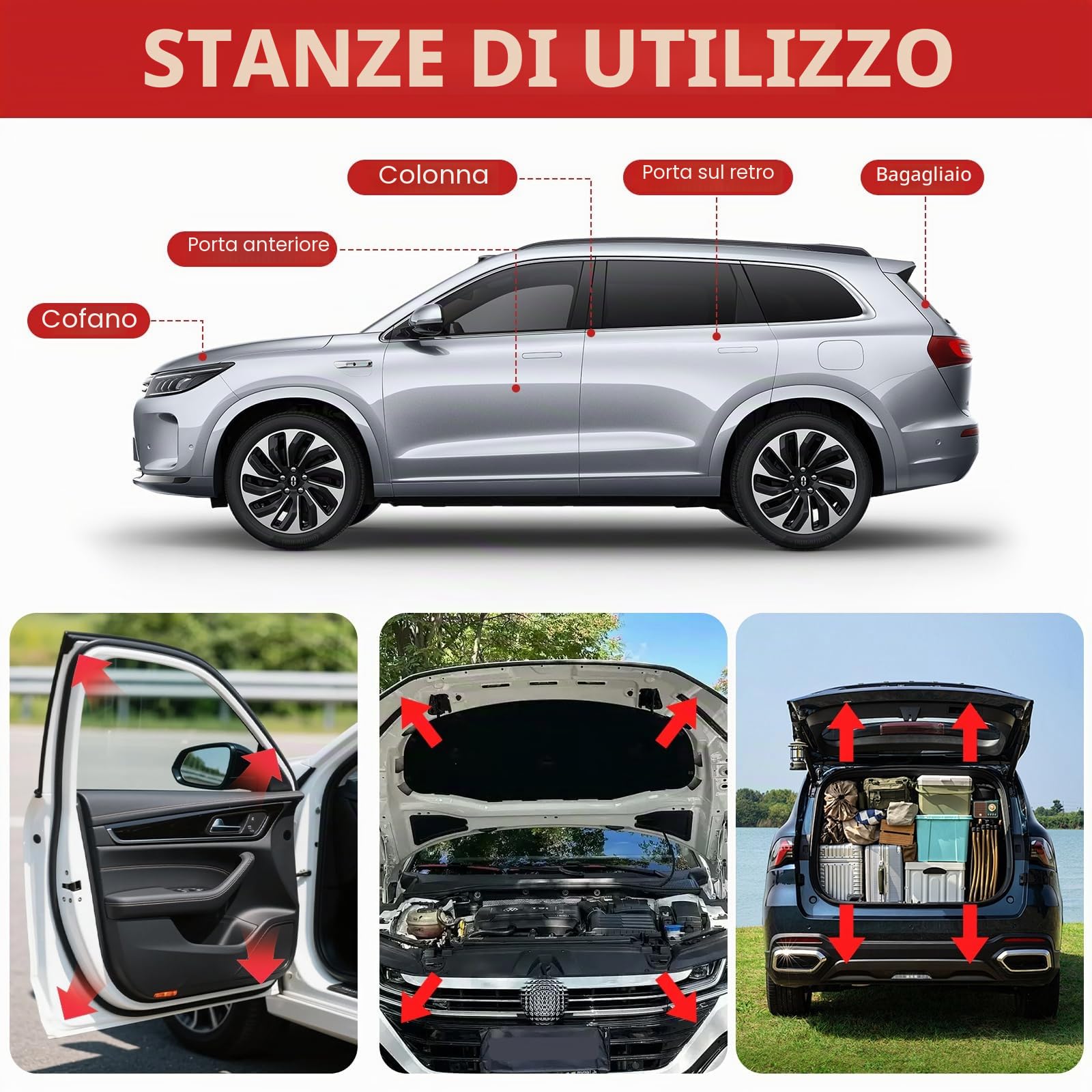 7M Guarnizione Porta Auto Gomma Adesiva, Insonorizzante Impermeabile Guarnizioni Portiere Auto Forma D Per Portiera, Finestre, Bagagliaio, Cappe (10X10Mm)