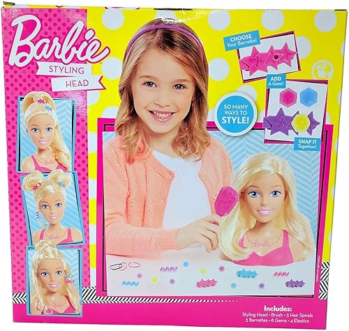 Miniatura 4 de Just Play - Cabezal de peinado Barbie, 17 piezas que incluyen accesorios de peinado, peinado para niños, (negro)