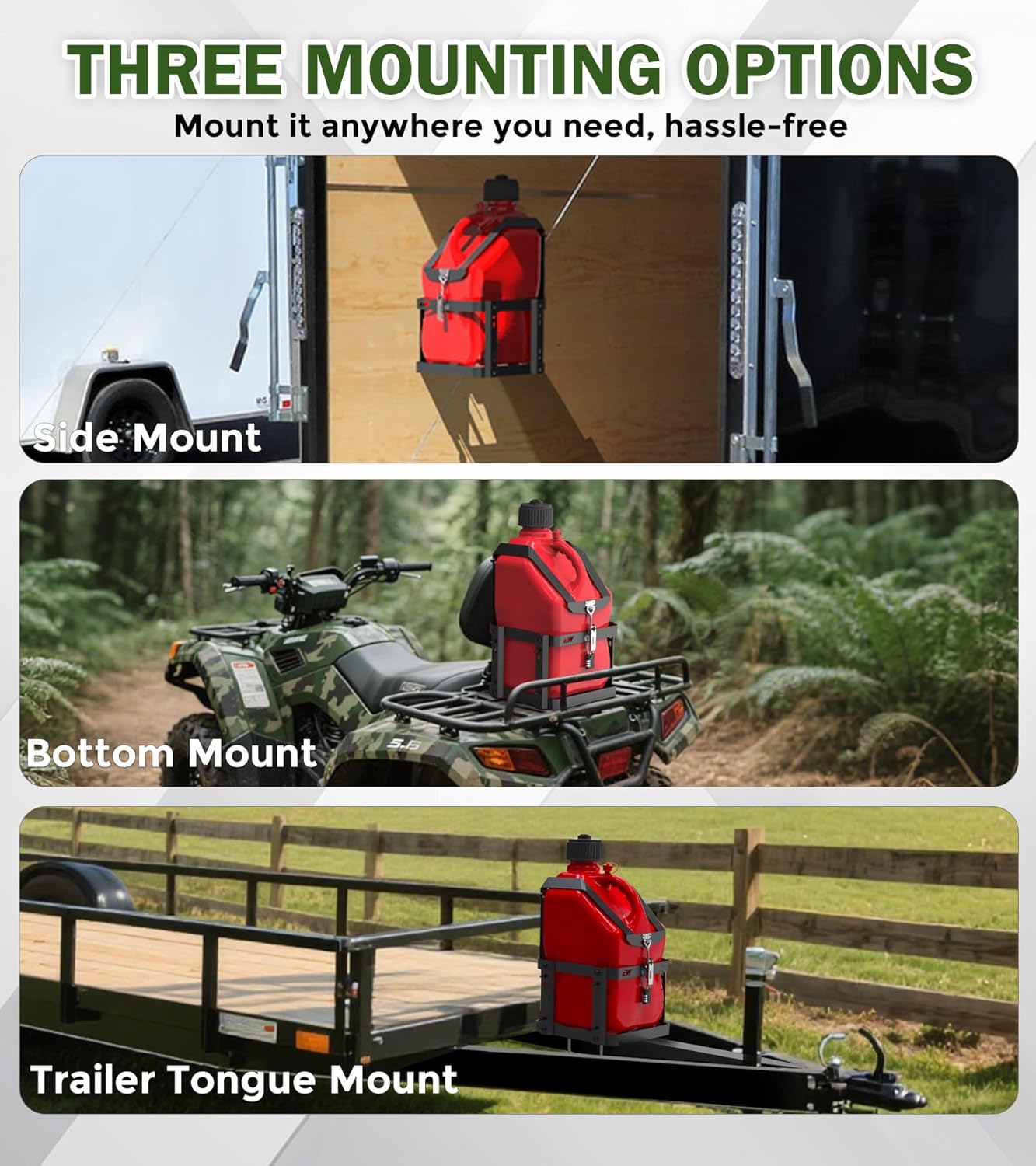 ELITEWILL Fuel Jug 5.5 Gallon Liquid Container Holder Mount, Gas Can 5.5 Gallon Holder Rack Mouting Bracket Compatible with VP Racing Can-Fuel Jug Holder Only