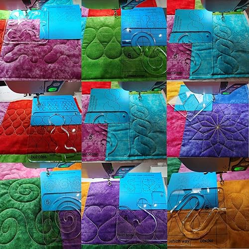 Plantilla de acolchado de movimiento libre de HONEYSEW serie 5 con marco acolchado para regla de máquina de coser doméstica