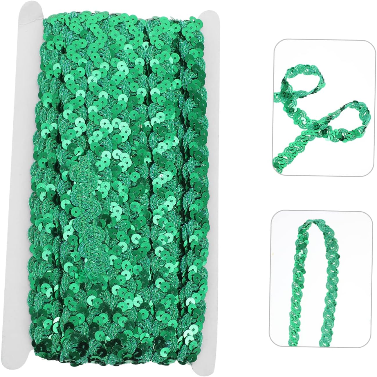Wide Sequin Braid Trim for Clothing Lace DIY Crafts Making Ribbon Yards Decorative Sewing Embellishment for Apparel Bags and Home Decor Random Color