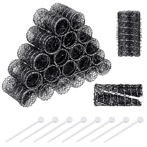 Willbond Paquete de 20 rodillos de cepillo vintage para cabello con púas, rodillos medianos de malla de alambre para mujeres, rizos y ondas sin