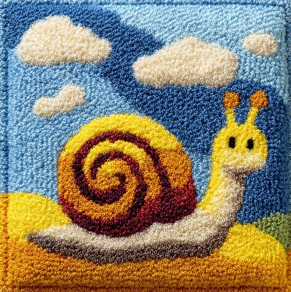 Wallustrioaw Latch Hook Cushion Kits For Adults Beginnersanimal Snails,Handmade Crochet Craft Kits Cushion Cover Needlework For Home Decoration,17X17in