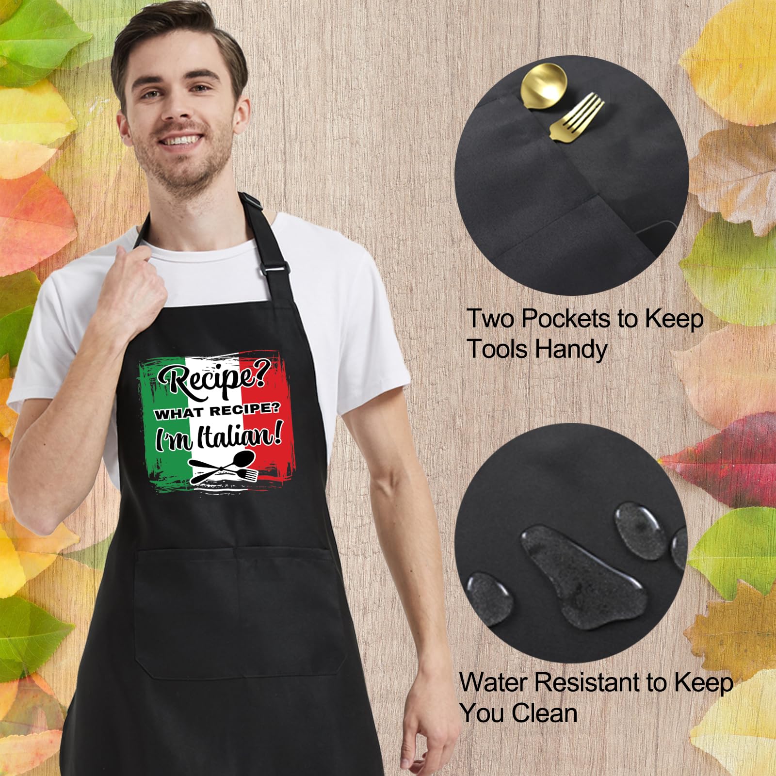 Delantales de chef para hombres y mujeres con bolsillos, delantal de cocina para cocinar a la parrilla, regalos para papá, mamá, cumpleaños, Navidad