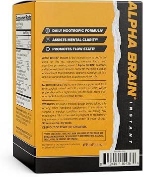 Onnit Labs Alpha Brain Instant Peach, 4.2 OZ