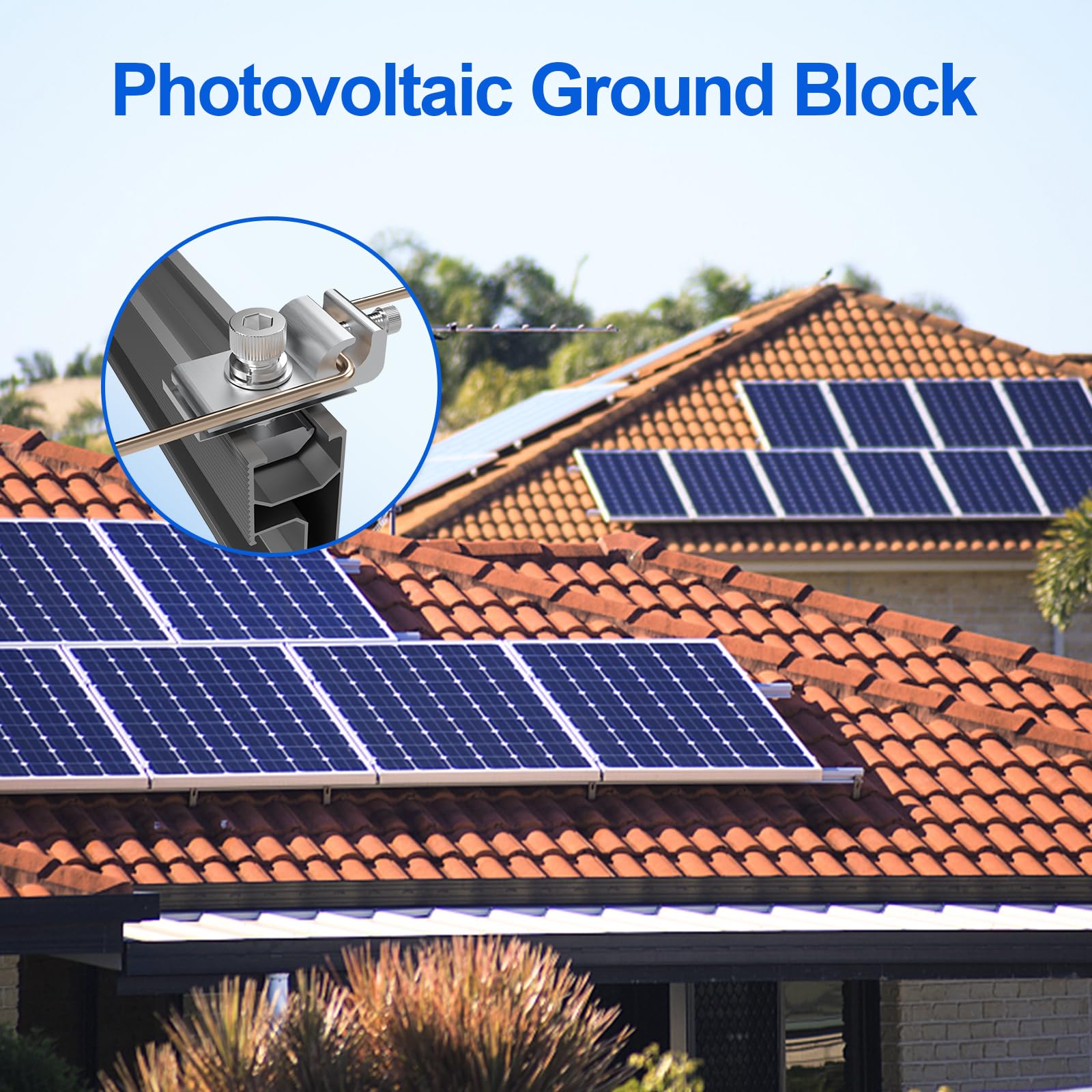 Produktbild von 10x Erdungsclips Für Solarmodule – Aluminium, Einstellbar, Für PV-Schienen, Dach-, Boden- & Carport-Installation – Korrosionsbeständig