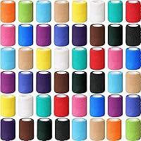 Vista 8 de Treela Paquete de 64 vendajes cohesivos autoadhesivos de 2 pulgadas x 5 yardas, cinta atlética elástica transpirable, rollos de vendaje