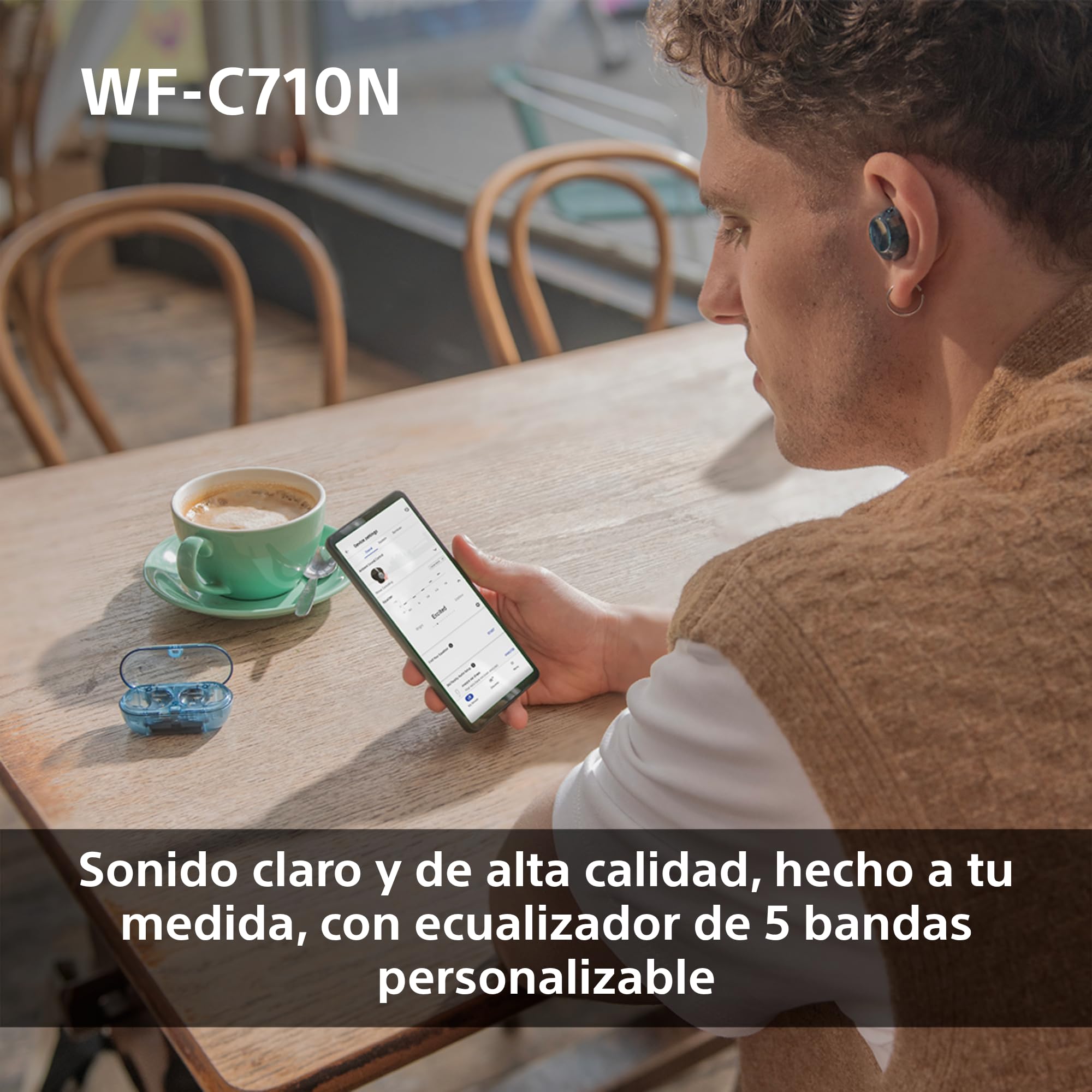 Sony WF-C710N Auriculares True Wireless con cancelación de Ruido Avanzada, Calidad de Llamadas con IA, Multipunto, IPX4, Batería hasta 40 Horas, iOS y Android, Blanco (Último Modelo)