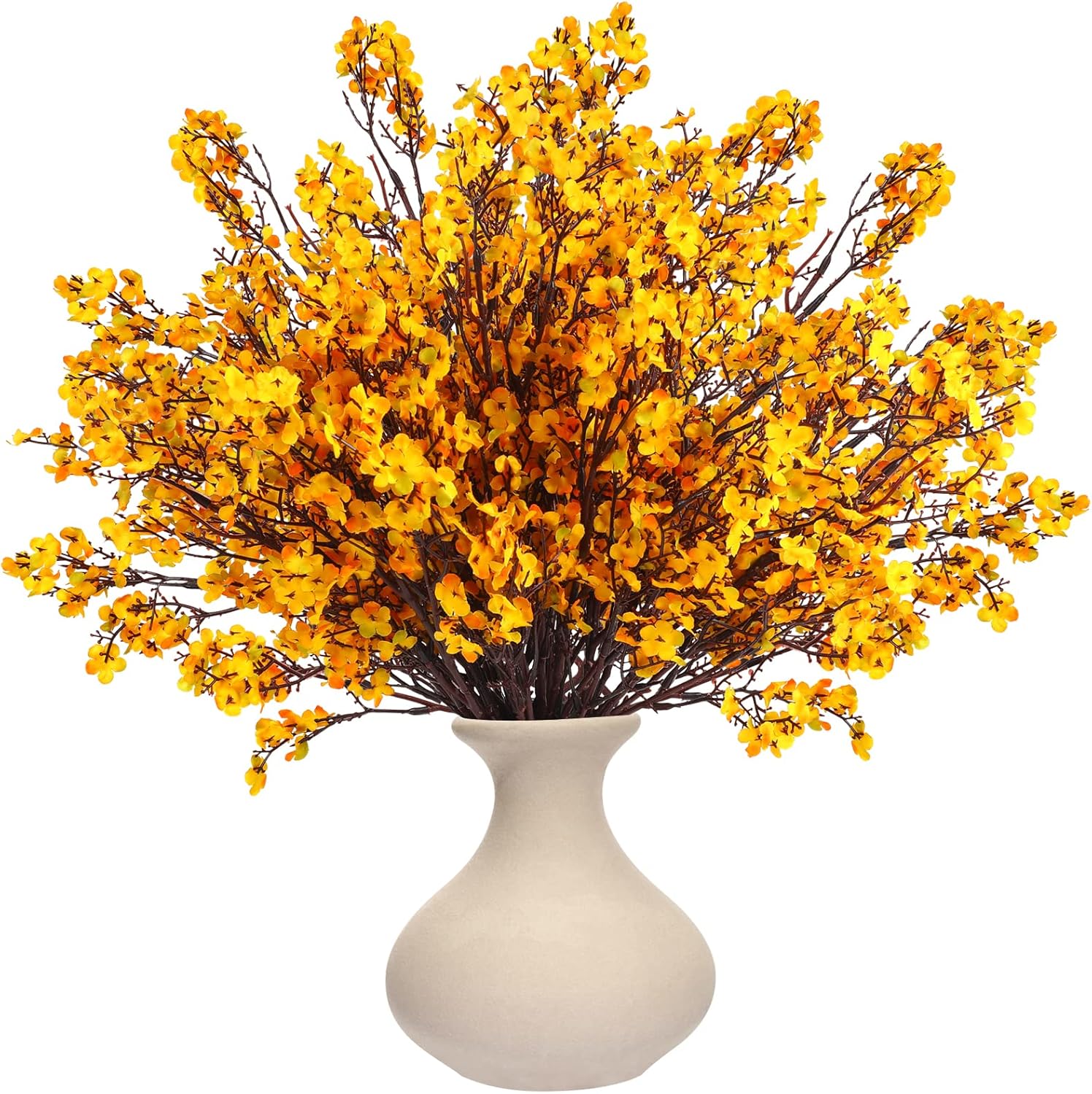 CCINEE 15 Pcs Babys Breath Artificial Flowers Bulk, Yellow