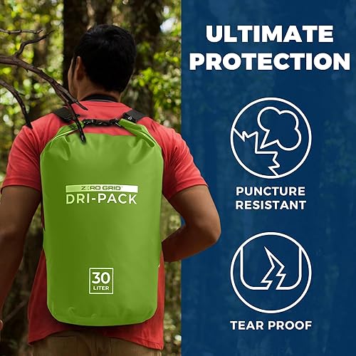 Miniatura 9 de Zero Grid Bolsa seca impermeable  La bolsa de secado flotante se mantiene seca tamaños de 10L20L30L40L para mochileros, kayak, canotaje, campamento,