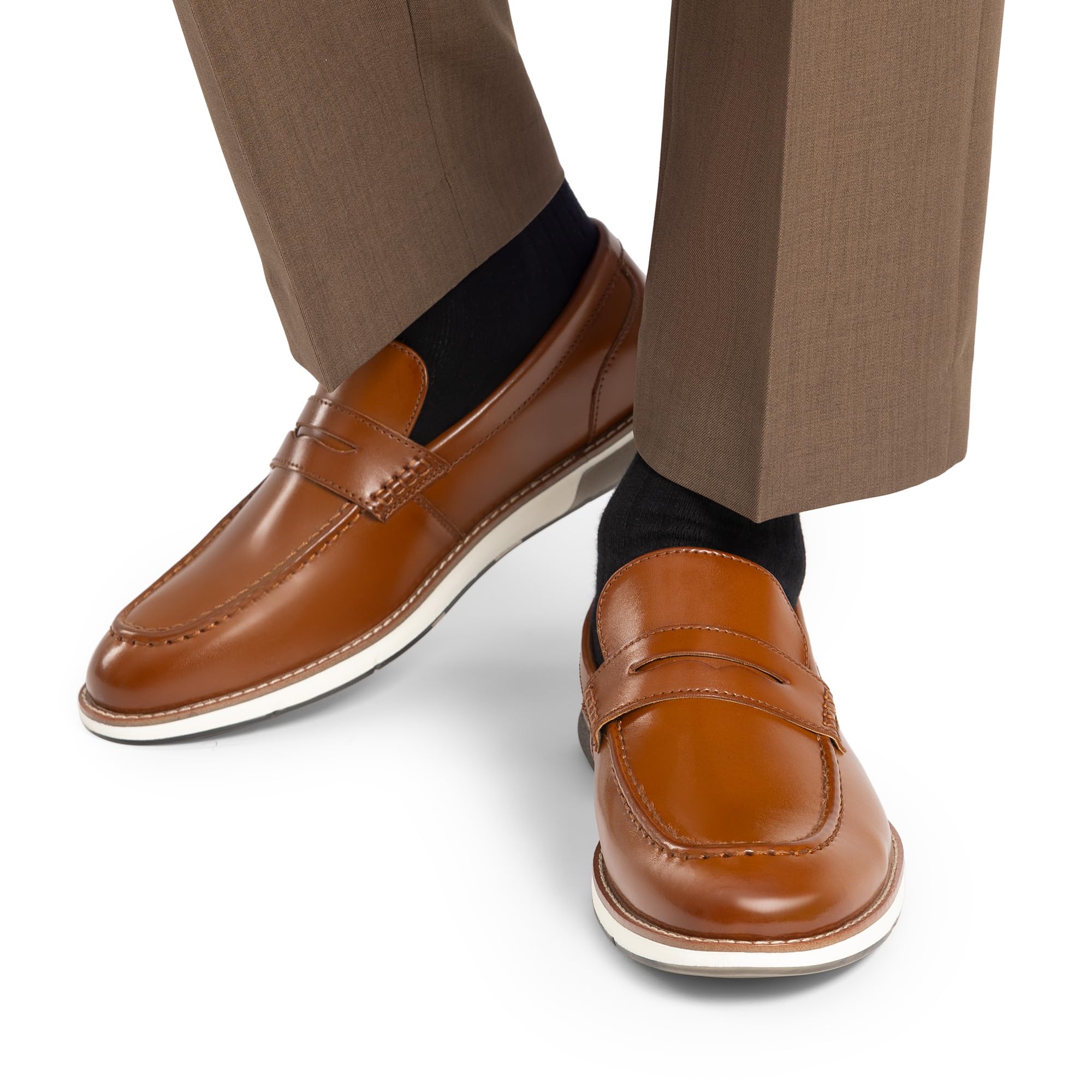 Bruno Marc Mocassini Penny Eleganti Uomo Slip-on | Soletta in morbida schiuma vegana con supporto plantare e suola TPR antiscivolo per comfort e stabilità tutto il giorno