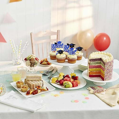 Miniatura 356 de Paquete de 24 adornos dorados para cupcakes de graduación 2025 con purpurina So Proud of You Done Diploma Graduation Cap Cupcake Picks Class of 2025