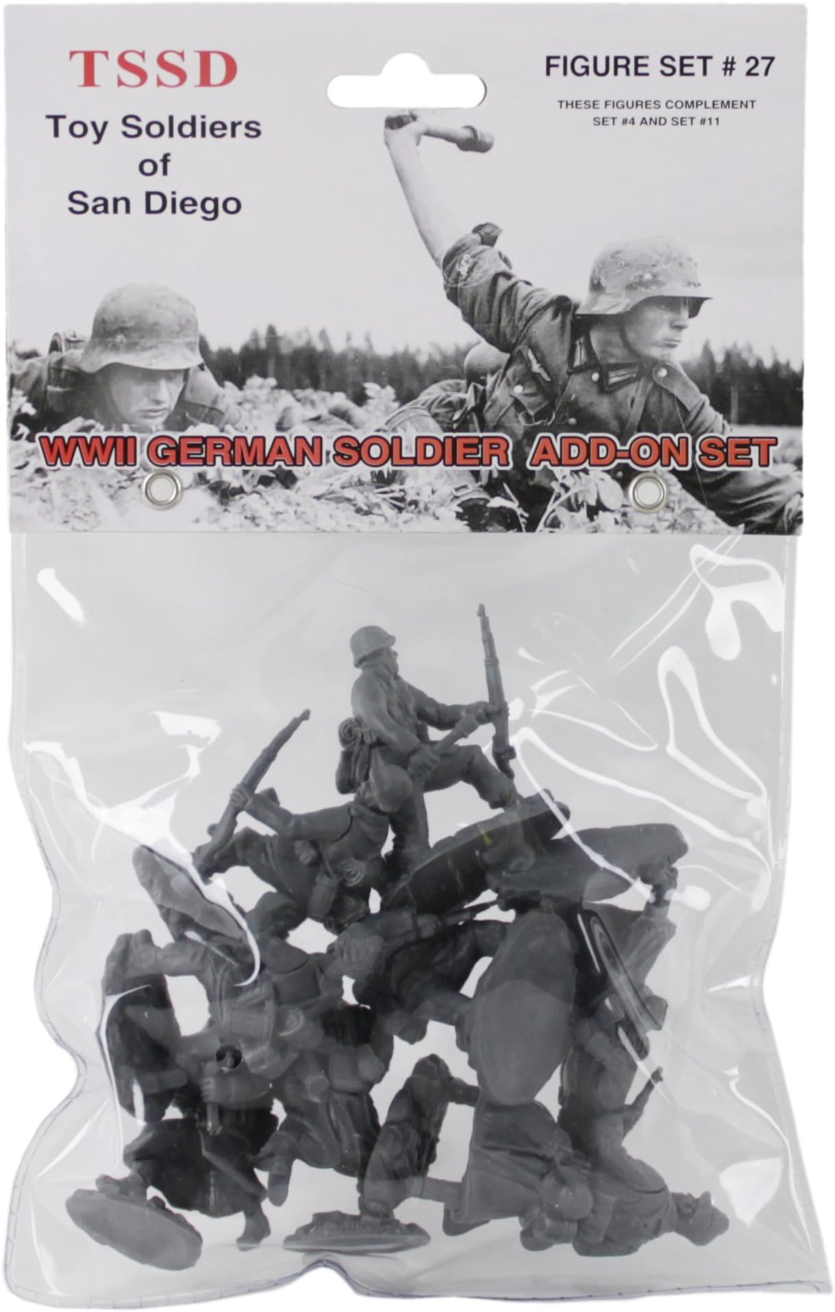 Toy Soldiers of San Diego TSSD WW2 German 8 GRAY 132 Plastic Army Men Figures