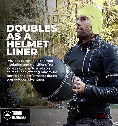 Miniatura 18 de Tough Headwear Gorras térmicas para casco para hombre, para invierno, gorra de casco y gorras de ciclismo para correr, esquiar, deportes de invierno
