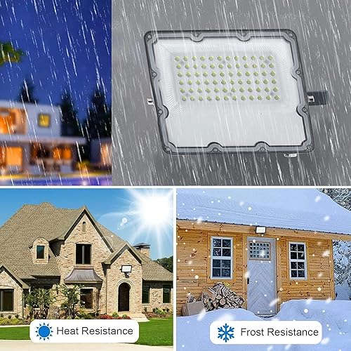 Miniatura 3 de Indmird 60W Led Outdoor Flood Light, Exterior Flood Lights, Plug in Flood Light, for Yard, Playground, Stadium, Lawn,Garden, Garages,Basketball Court