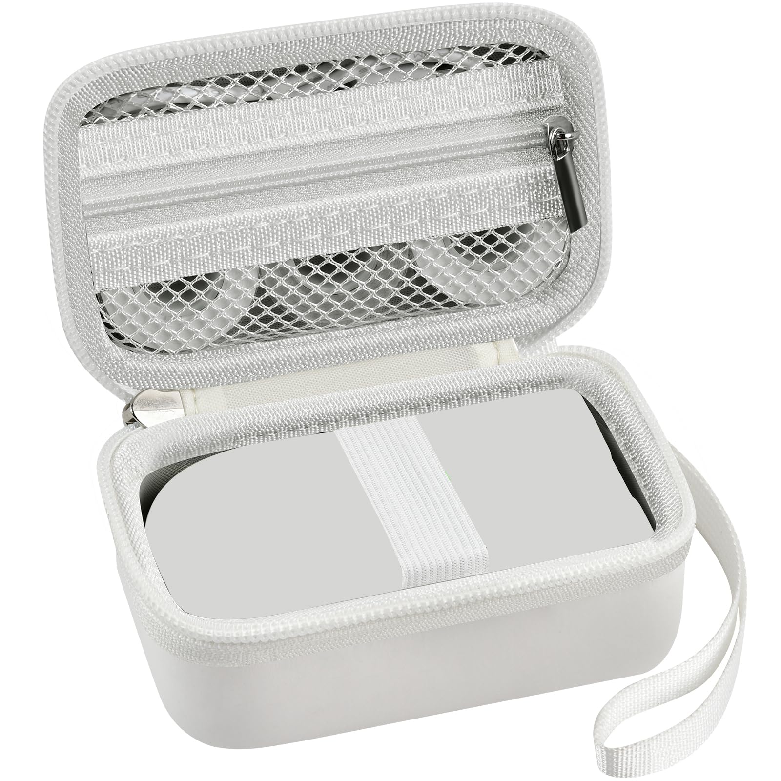 Label Makers Case Compatible with Label Maker Machine and Taps, Mini Sticker Maker Labeling Printer Storage Organizer Holder Fits for USB Cable and Accessories-Box Only, White