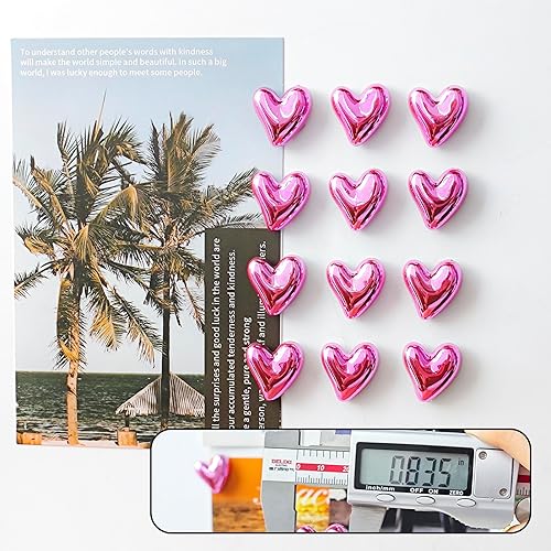 Miniatura 76 de 20 imanes dorados para refrigerador, lindo corazón de amor, imanes decorativos plateados para nevera, juego de imanes de cocina para el hogar