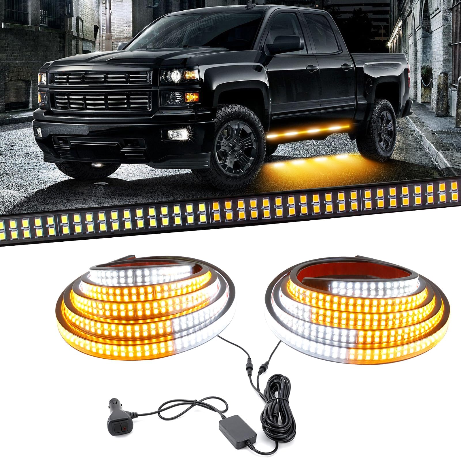 Afurkuot 2In1 Truck LED Running Board Light 70 Inch