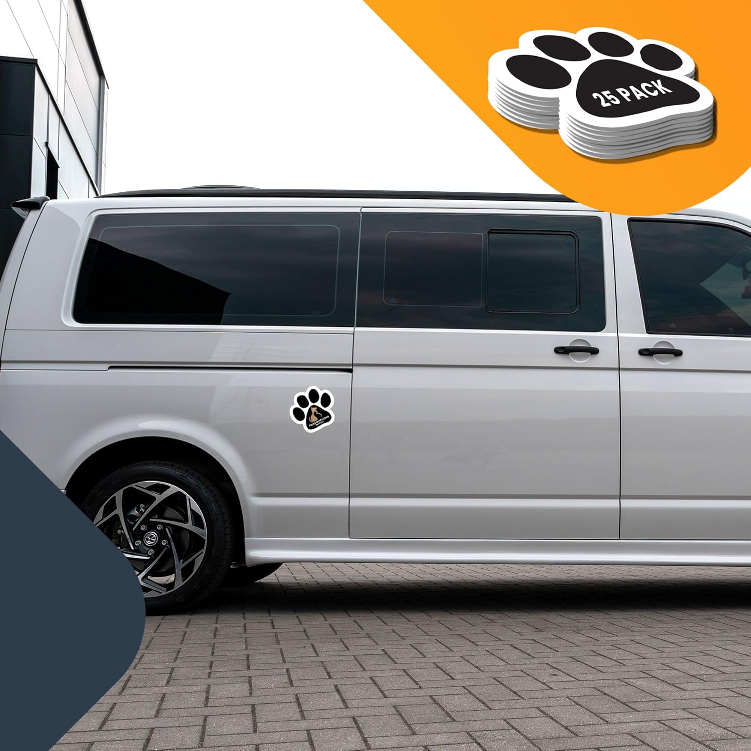 Magnet Me Up Custom 5 Inch Pawprint Magnet, 25 Pack, Customizable Magnet for Businesses, Personal Use, Choose Your Text, Upload Image, Magnetic Vinyl for Car and Any Magnetic Surface, Crafted in USA