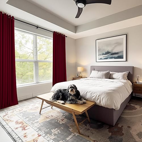 Vista 61 de PONY DANCE - Cortinas opacas con ojales, se venden como 2 piezas Blanco grisáceo