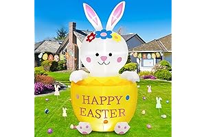 Giant Easter Bunny Blow Up Yard Decorations for Holiday Party Indoor Yard Garden Lawn Decor