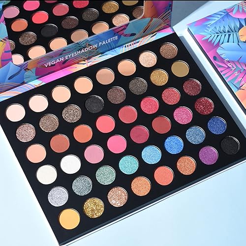 Miniatura 2 de Paleta de sombra de ojos con purpurina 48 colores brillantes, sombra de ojos de color metálico, brillante y de alta pigmentación, polvo de sombra de