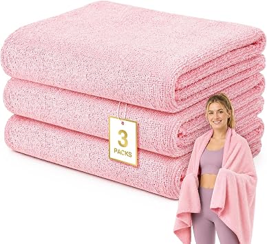 Microfiber Gym Towel, Quick Dry Large, 27x55 in Mable Pink