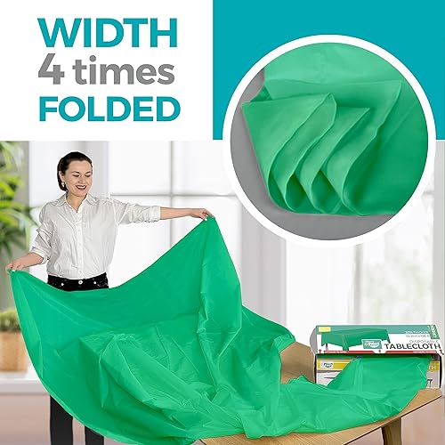 Miniatura 50 de Rollo de mantel de plástico negro de 54 x 100 pies con caja de cortador integrada, mantel desechable para fiestas, pícnic, eventos Negro,Rosa