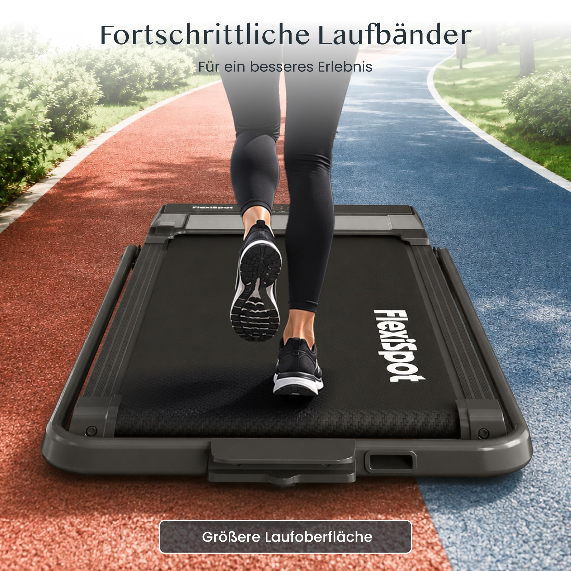 FlexiSpot Laufband mit 7% Steigung, 1–12 km/h, klappbarer Handlauf, bis 140 kg belastbar, LED-Display mit Fernbedienung, Walking Pad für Zuhause & Homeoffice Dynamix Schwarz