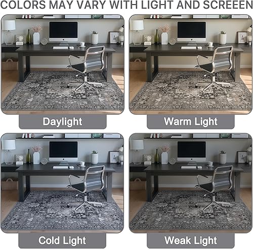 Miniatura 33 de Tapete para silla de oficina y suelo de azulejos de madera dura, para debajo del escritorio, de vinilo fino, lavable a máquina y antideslizante