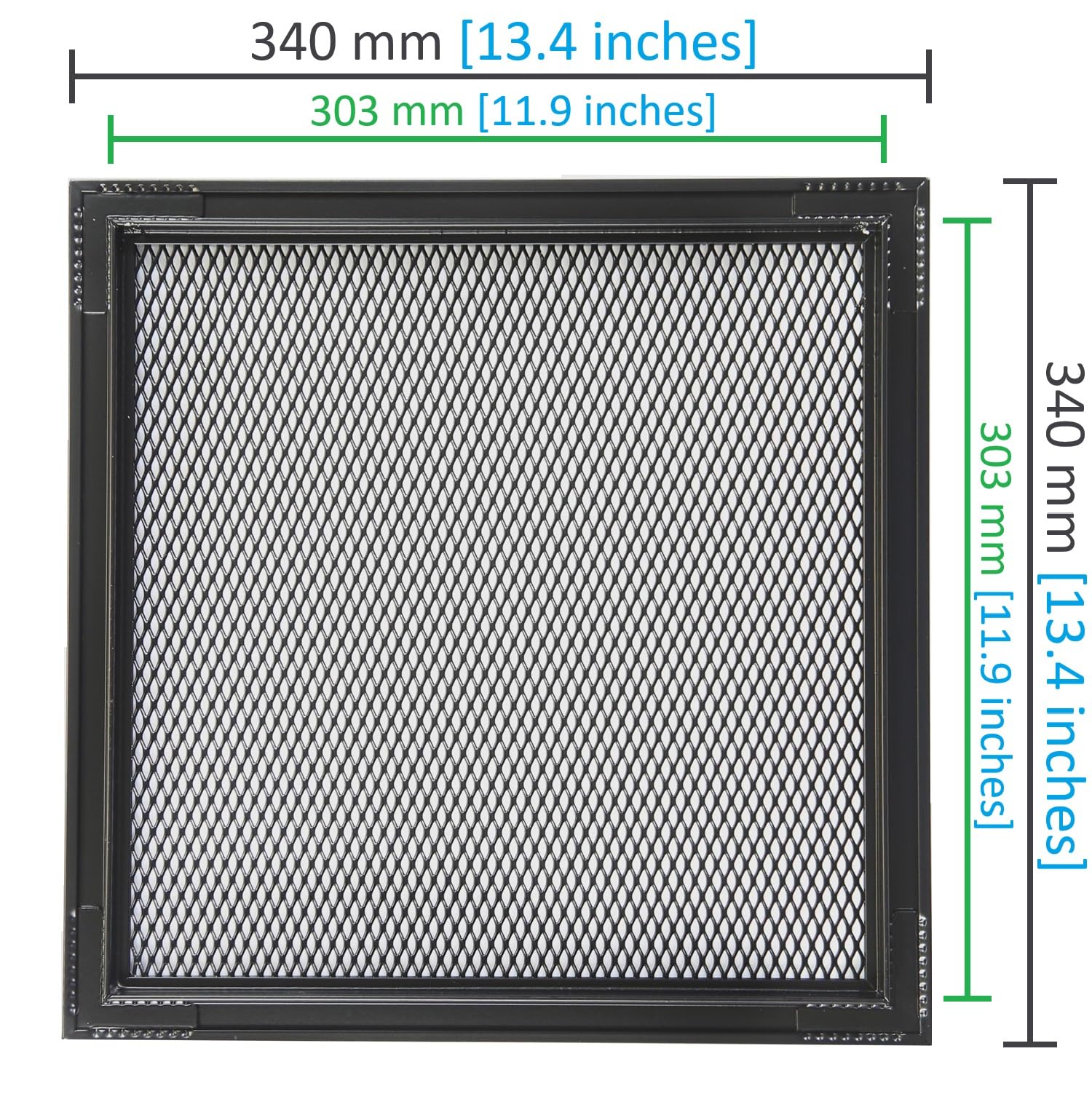 Griglia Ventilazione Alluminio 30x30cm Nero - Per Parete E Soffitto, Interni Ed Esterni