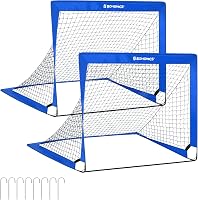 SONGMICS Gyerek Futballkapu Szett 2 db Felfújható Kapu 90x120x90 cm Kerthez Strandra 9