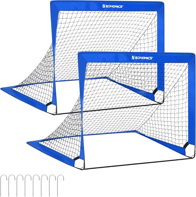 SONGMICS Gyerek Futballkapu Szett 2 db Felfújható Kapu 90x120x90 cm Kerthez Strandra