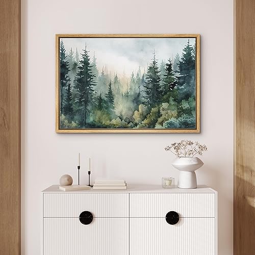 Vista 59 de SIGNFORD Lienzo enmarcado para pared, tren de montaña de otoño, vías de ferrocarril, naturaleza, desierto, fotografía, realismo, paisaje decorativo