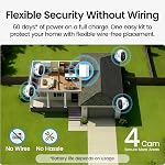 aosu Wireless Outdoor Security Camera Kit with aosuBase Local Storage, 2K with 6X Zoom, 4-View Live, Cross-Camera Person Timeline, PIR + AI Human Detection, Color Night Vision, 4-Cam-Kit