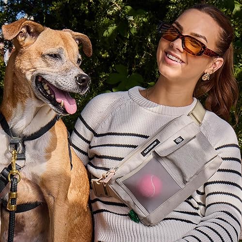 Miniatura 3 de Bolsa para pasear y tren para perros  Bolsa de golosinas 2 en 1 manos libres, soporte para bolsa de excrementos, clicker, bolsillo para teléfono