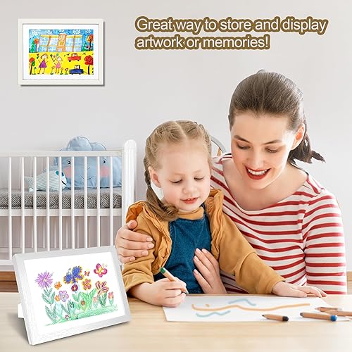 Miniatura 2 de UBeesize Marco de arte para niños, paquete de 2 unidades de arte A4, marcos de apertura frontal con capacidad para 50 unidades, pantalla de imágenes