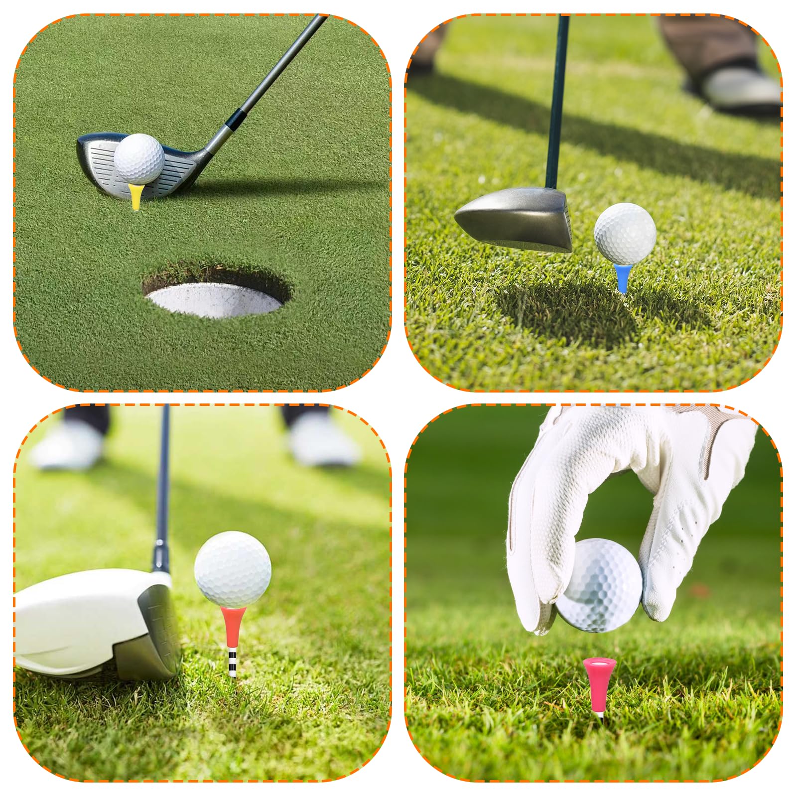 50 Piezas Tees de Golf 8.3 x 1.7cm tee de Golf Plástico Reutilizables Duraderos Coloridas Golf Tees para Regalo Práctica Golfistas o Familiares Prácticos 83mm