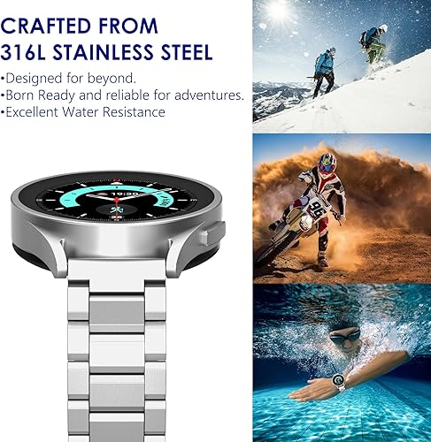 Miniatura 7 de WINGLE Bandas de metal para Samsung Galaxy Watch 7 6 5 4 Band Galaxy Watch 6 Classic5 Pro4 ClassicFE Band Men 1.850 in 1.693 in 1.811 in 1.654 in