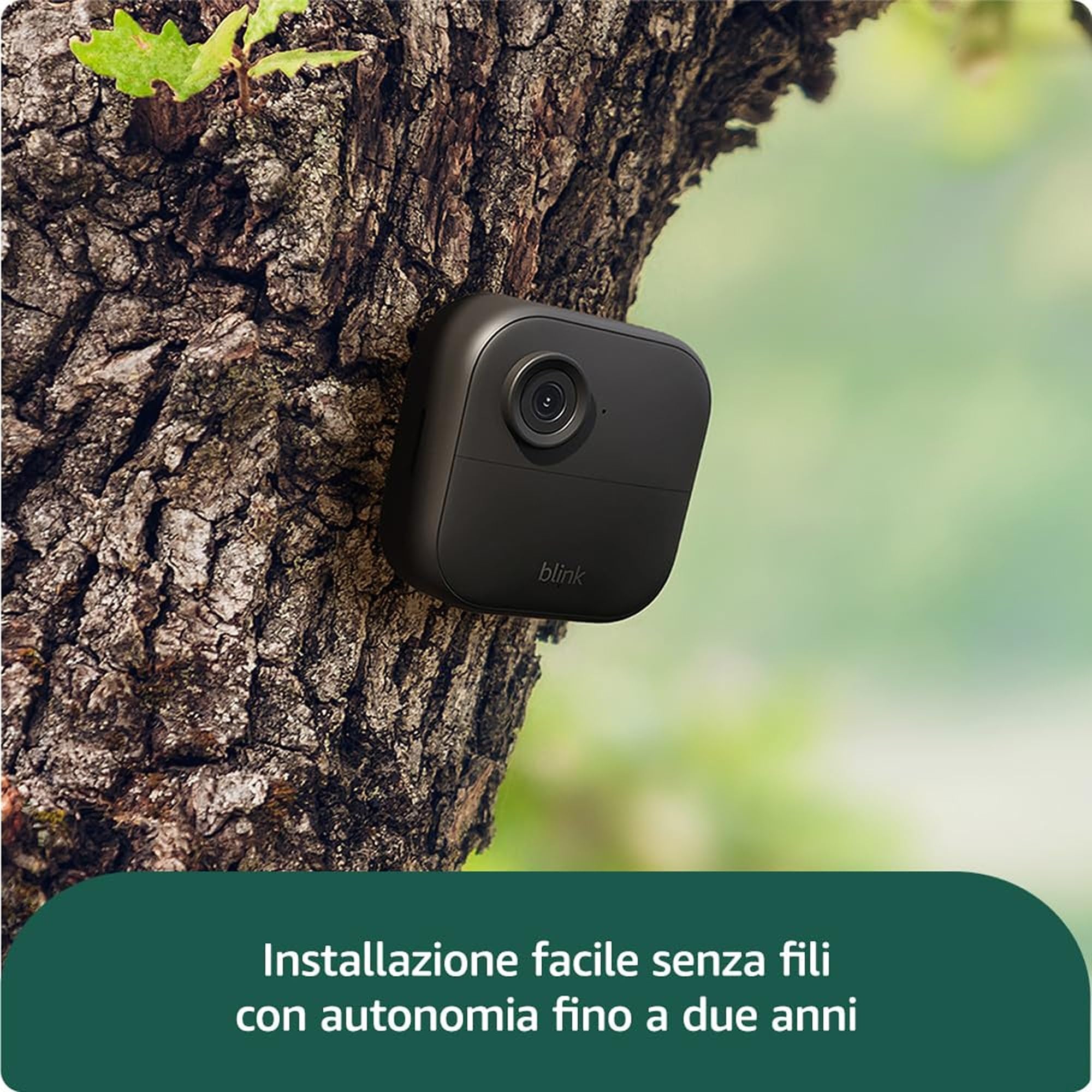 Videocamera Blink Outdoor 4 + Videocamera Mini 2K+ Blink (ultimo modello) Bianca - Videocamera di sicurezza smart HD wireless, autonomia di due anni - Sistema a 4 telecamera con Sync Module Core incluso - IP65