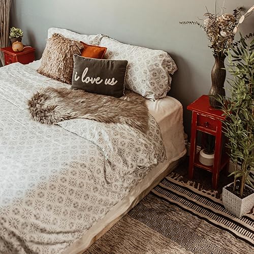 Miniatura 5 de SouthShore FINE LIVING Colección Aztec Dreams, Juego de funda nórdica de 300 hilos, de calidad premium, de una sola capa, de algodón peinado de 11