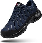DYKHMILY Chaussures de tennis en acier antidérapant pour hommes Chaussures de travail large Poncture Proof Légèreté Sécurité espadrilles Chaussures de Tennis en acier résistant aux glissements
