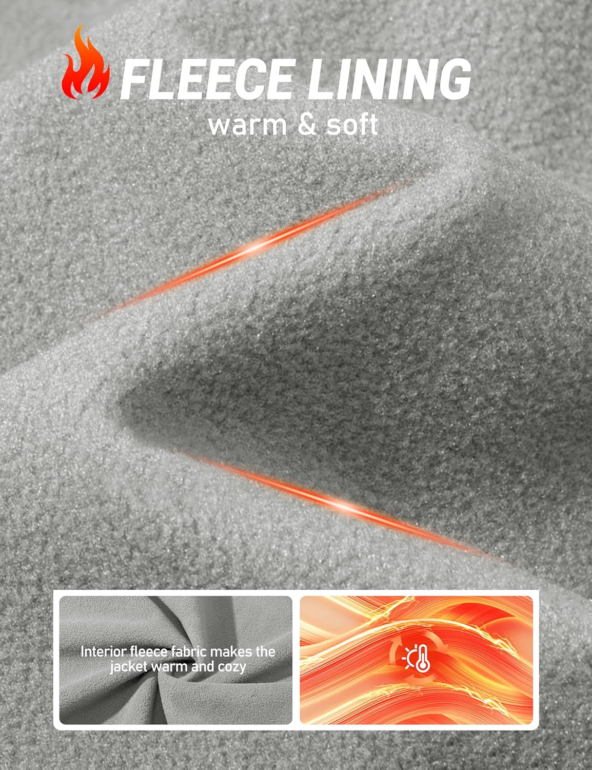 MAGCOMSEN Men's Fleece Lined Softshell Jacket Lightweight Waterproof Windbreaker Zip Up Winter Rain Coat Tactical Hiking - Image 5