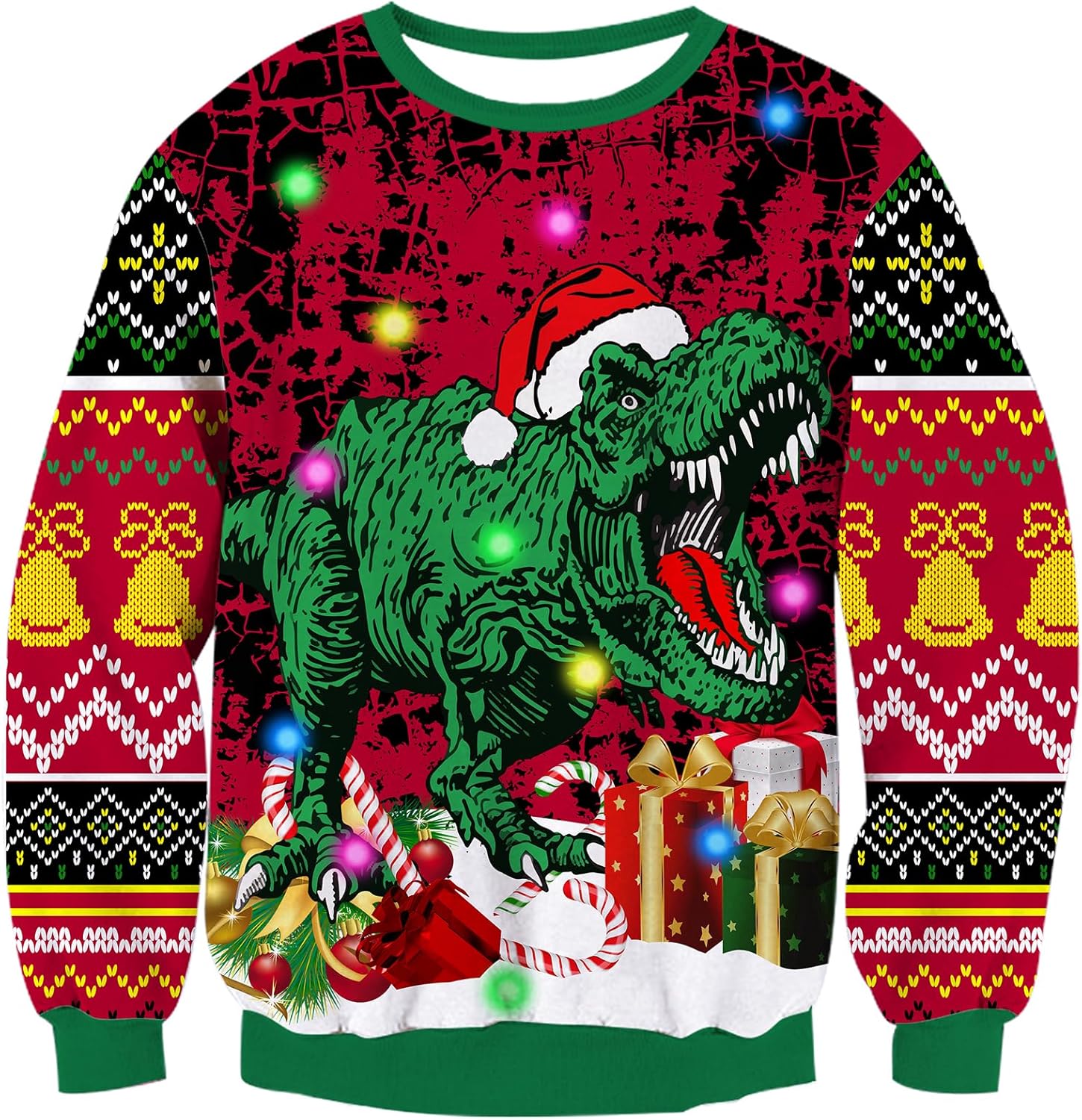 RAISEVERN Light-Up Ugly Christmas Sweater Knitted Pullover